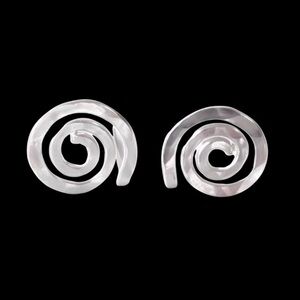 Moodtherapy Sterling Silver Spiral Stud Earrings Handmade Modern Art Design NEW